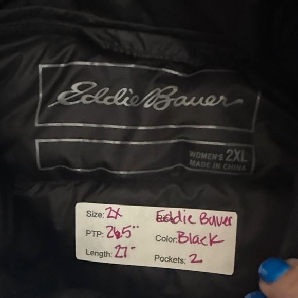 Women’s Eddie Bauer Quilted Black Puffer Vest, Size 2XL - Picture 7 of 7